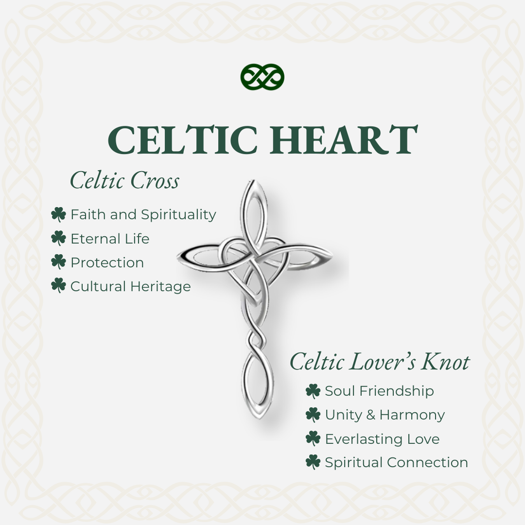 Celtic Heart™ 18K White Gold Cross Pendant