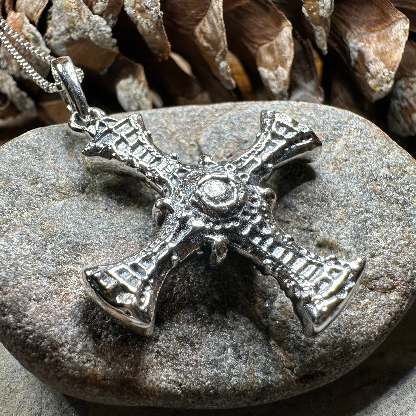 Saint Cuthbert Celtic Cross Necklace