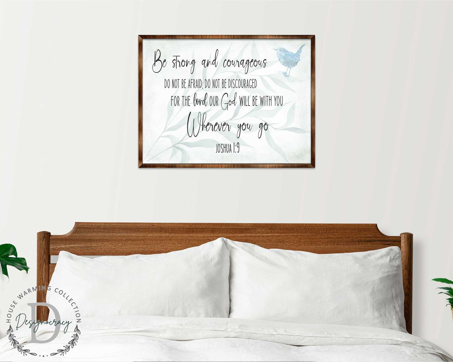 Be Strong and Courageous - God Will Be With You (Joshua 1:9) - Wooden Scripture Wall Art