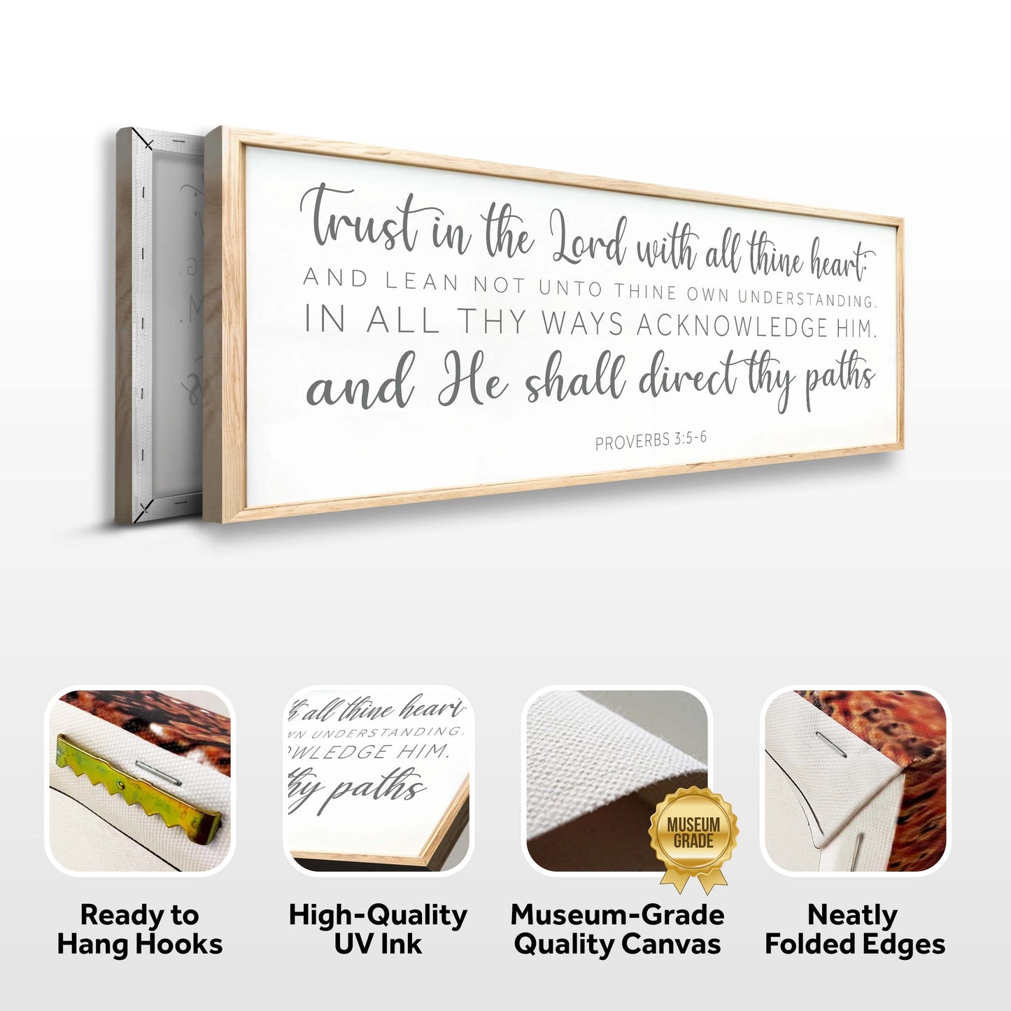 Trust in the Lord with All Thine Heart - Proverbs 3:5-6 - Wall Art