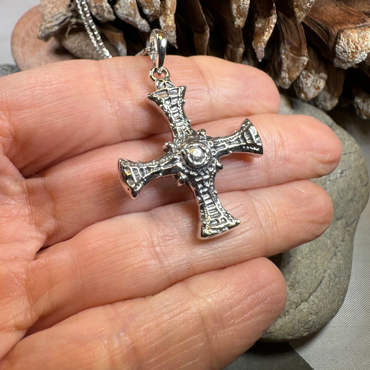 Saint Cuthbert Celtic Cross Necklace