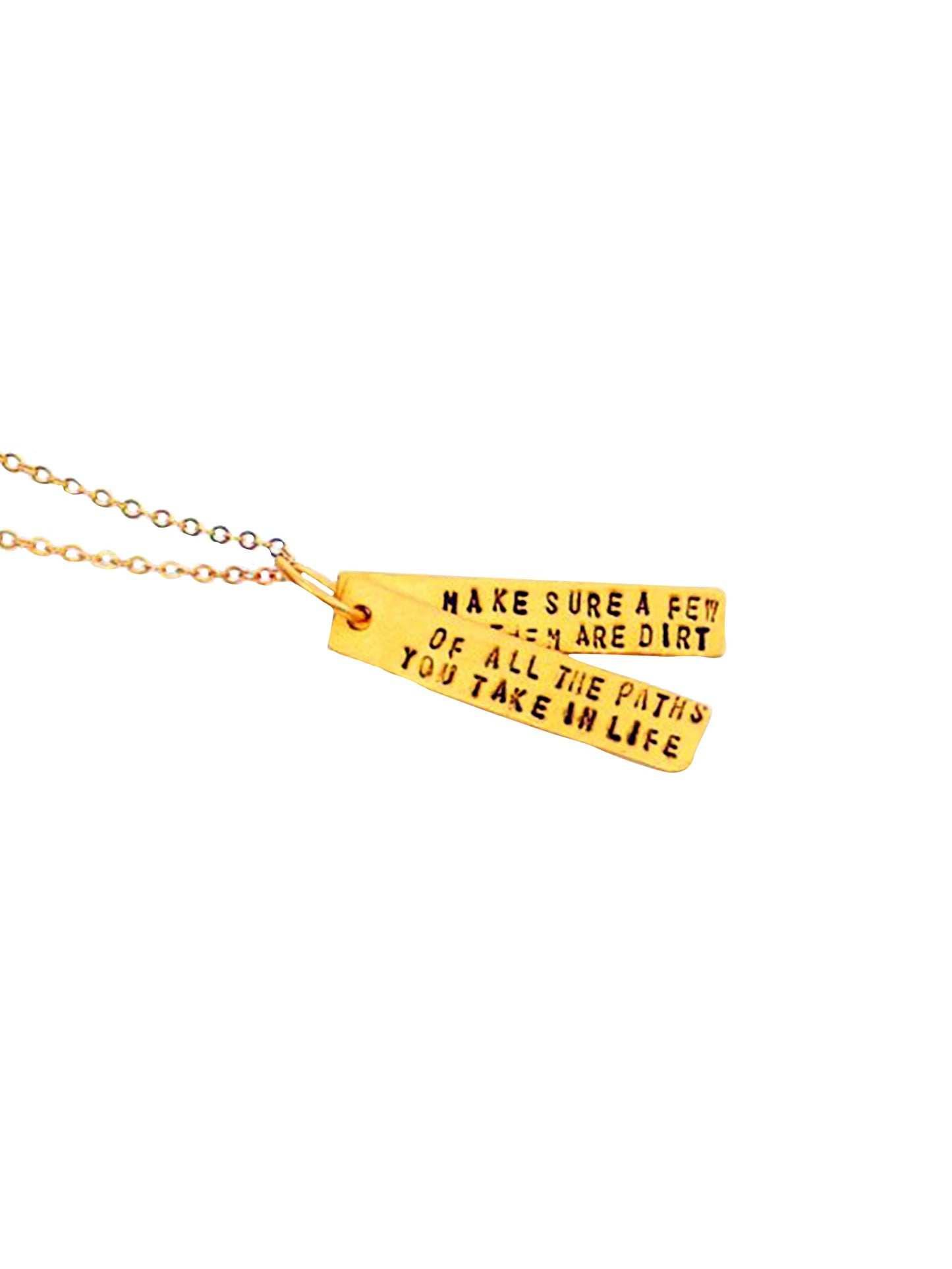 Chocolate & Steel Long-Bar Quote Necklace John Muir