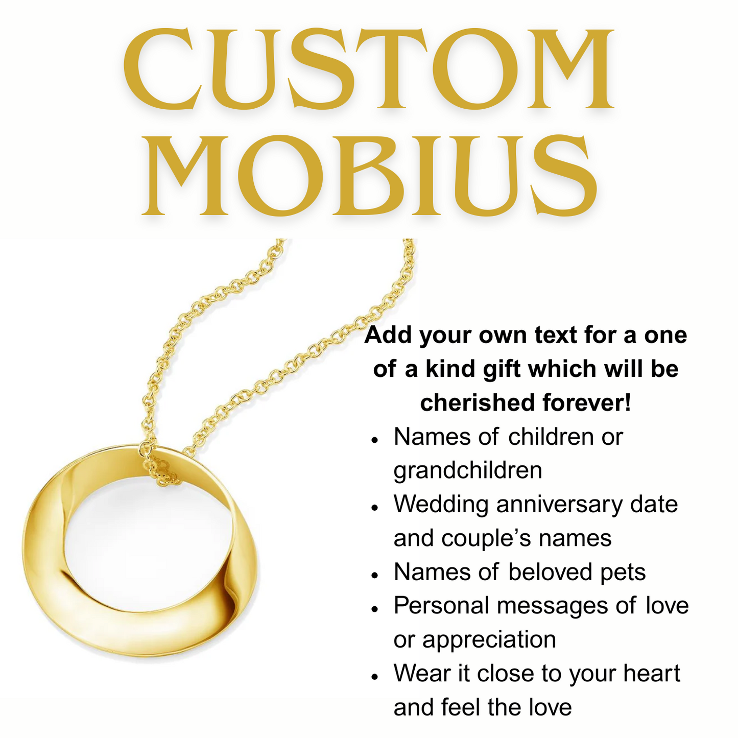Custom Mobius Necklace - Choose your own text