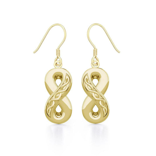 Celtic Infinity Symbol Earrings - 14K Gold Earrings