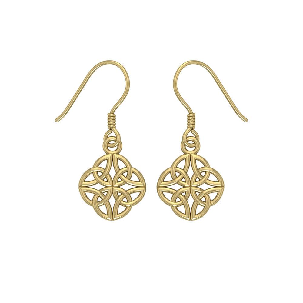 Celtic Knotwork Solid Gold Earrings
