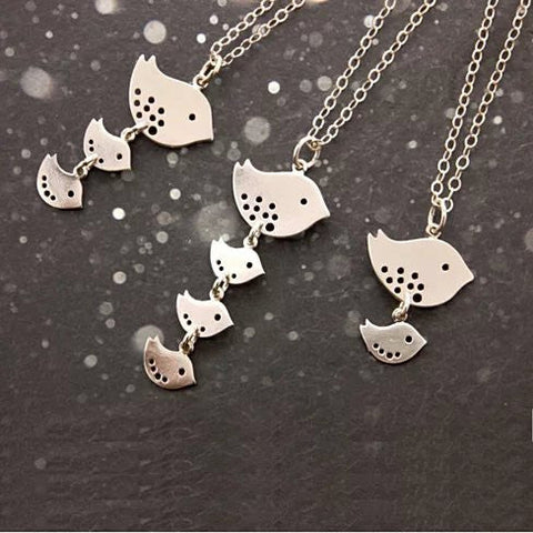 Happy "Bird Day" Necklace for Moms - Sterling Silver