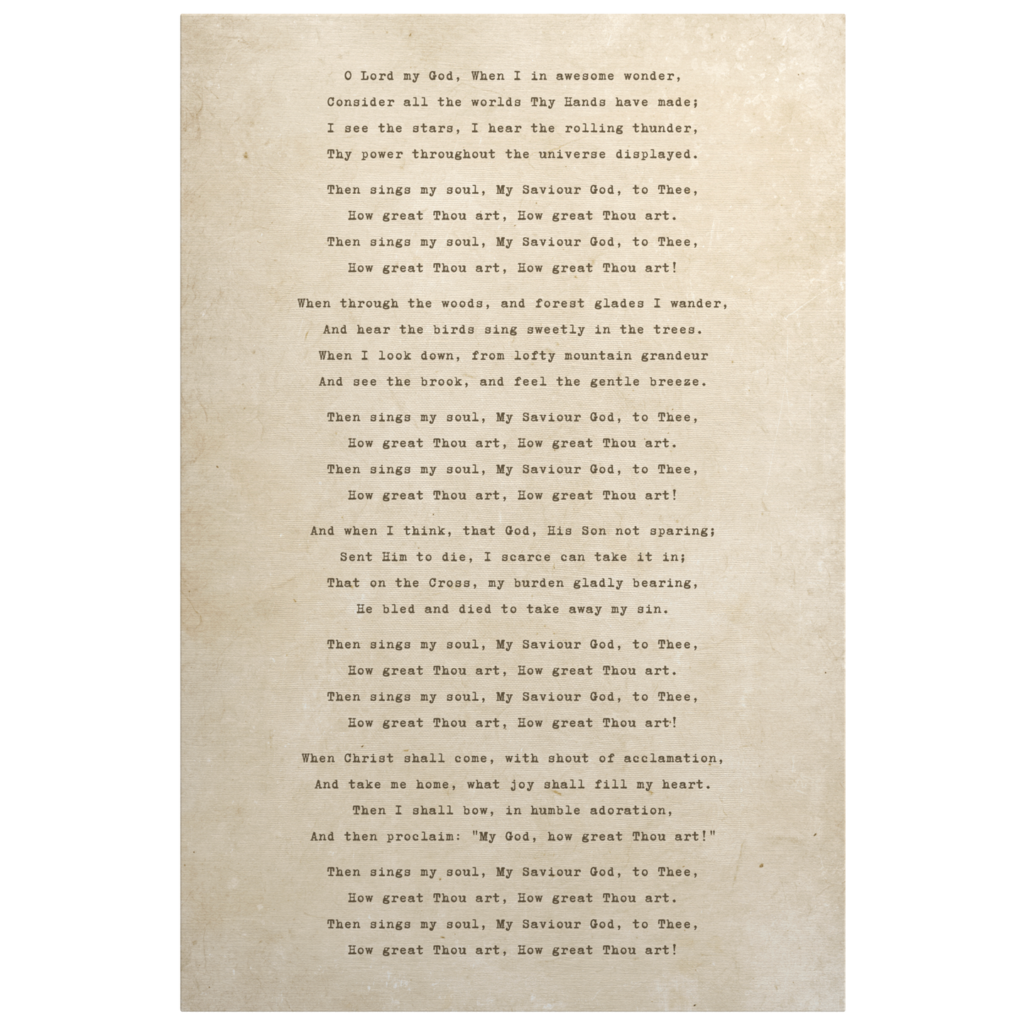 How Great Thou Art Canvas Wall Art – 24" x 36"
