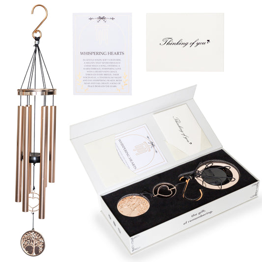 30” Wind Chime with Gift Box – Whispering Hearts™ Collection – Platinum Rose Personalized