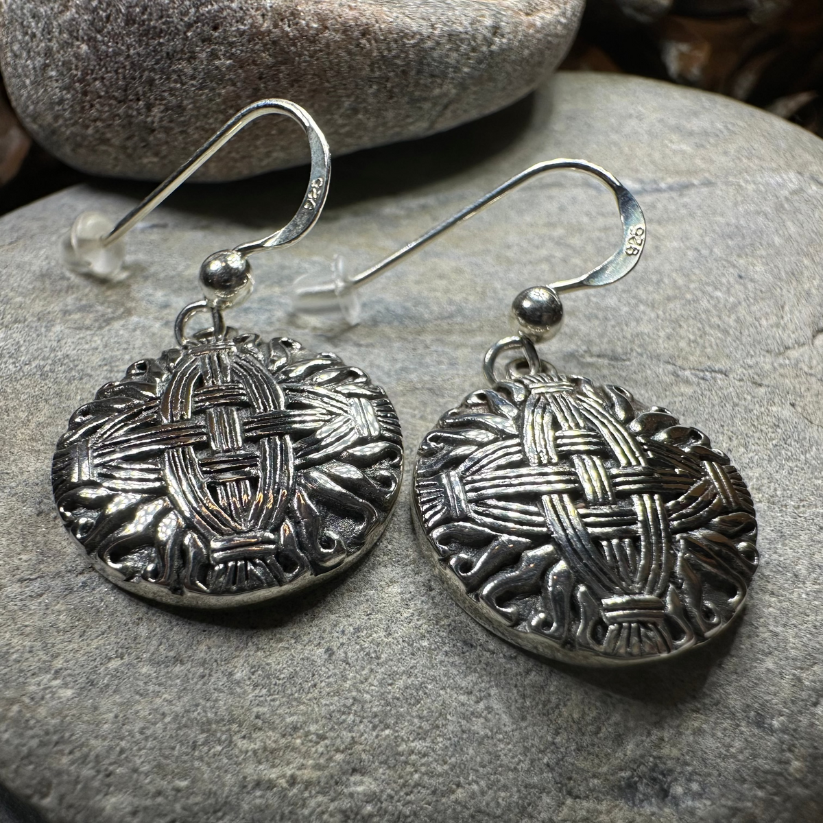 Irish Saint Brigid's Cross Earrings in Sterling Silver
