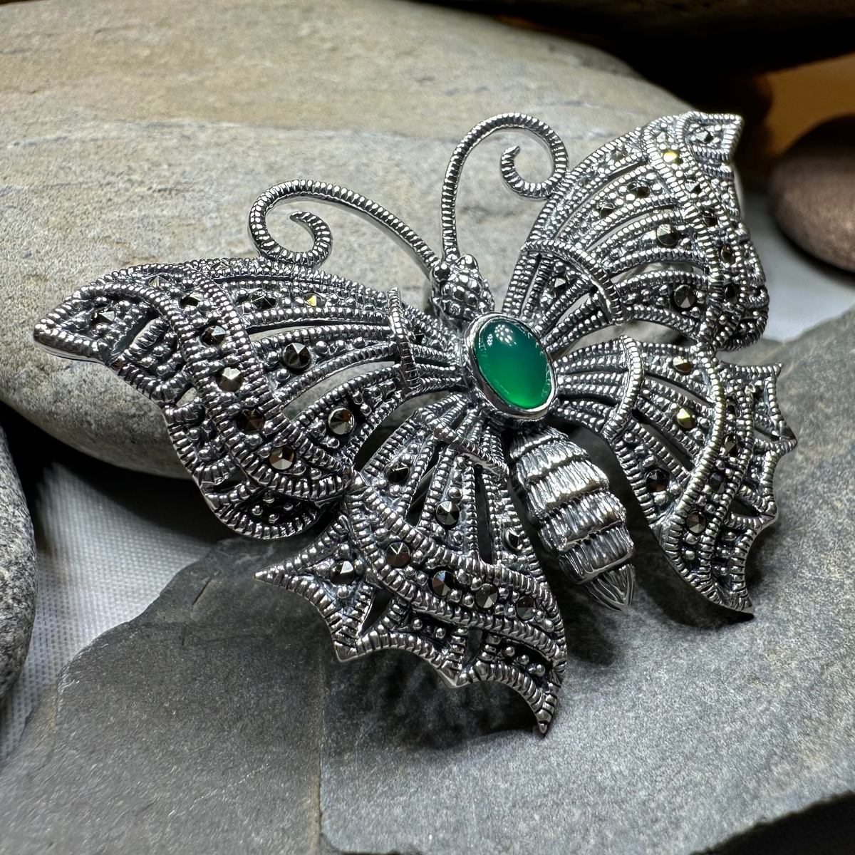 Marcasite Butterfly Brooch