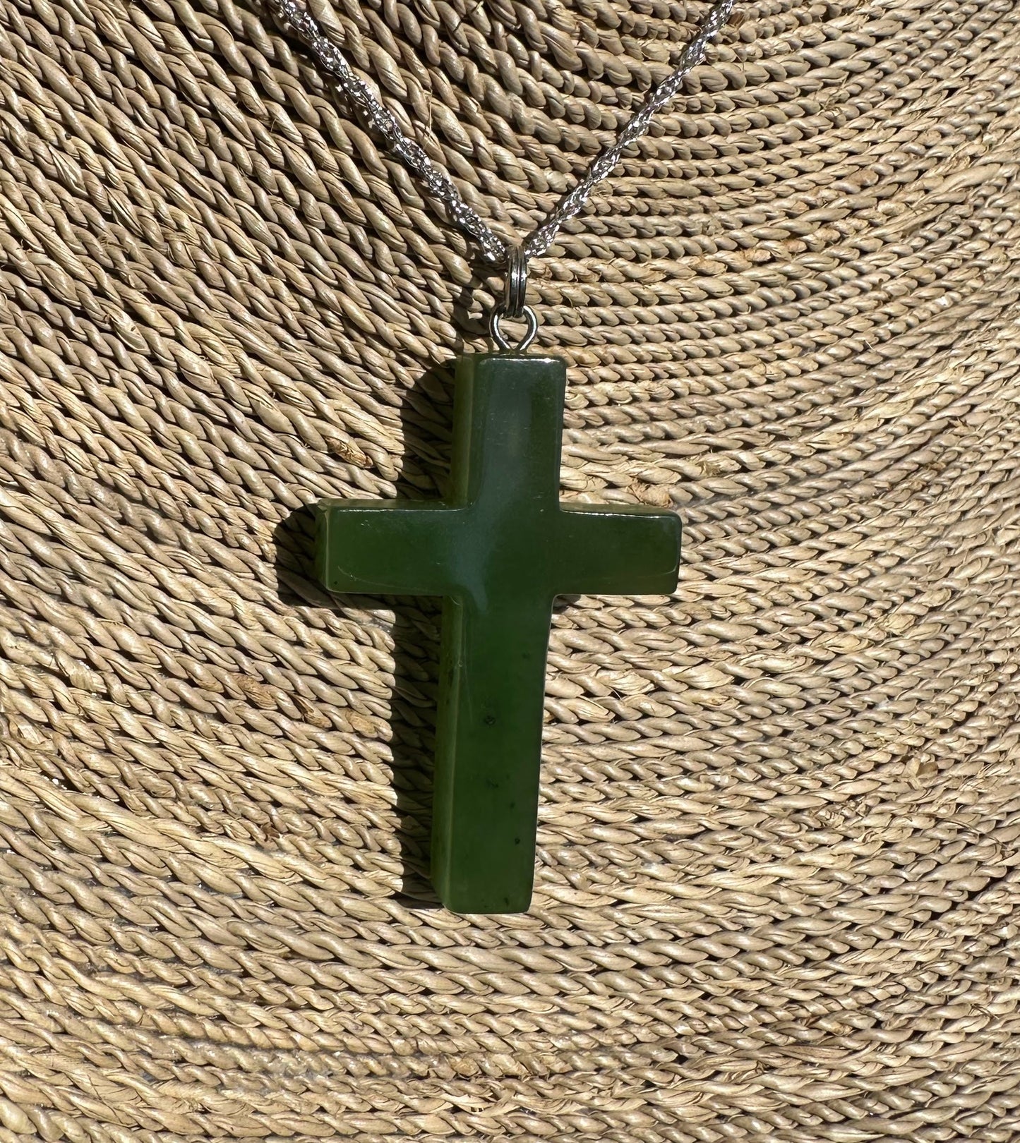 Canadian Jade Cross Pendant, 40mm*