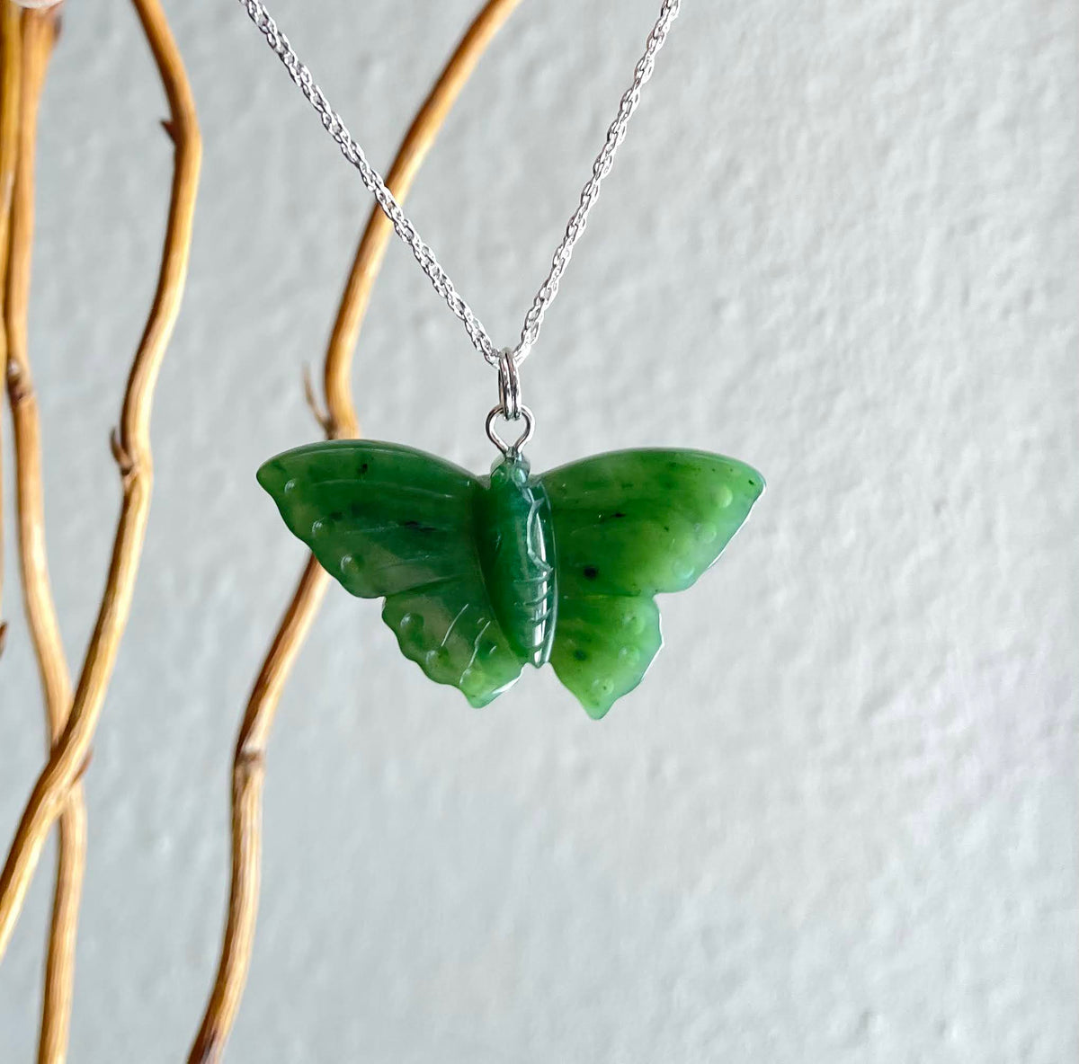 Canadian Jade Butterfly Pendant, 35mm