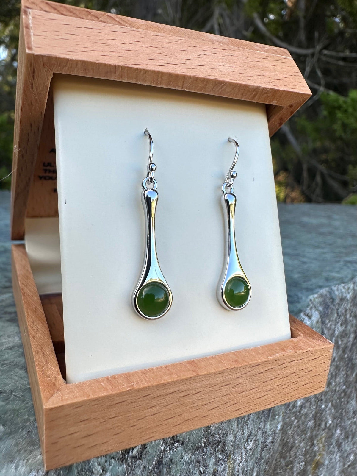 Canadian Jade and Sterling Silver Drop Earrings