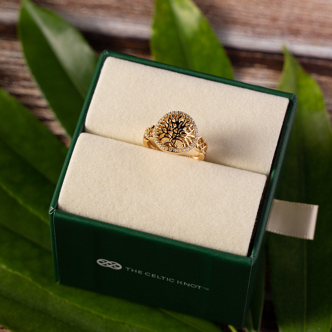 Celtic Tree of Life™ 18K Yellow Gold Diamond Ring