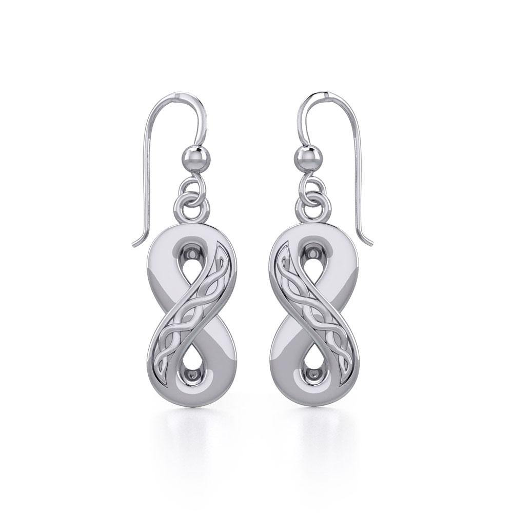 Celtic Infinity Symbol Earrings - Sterling Silver