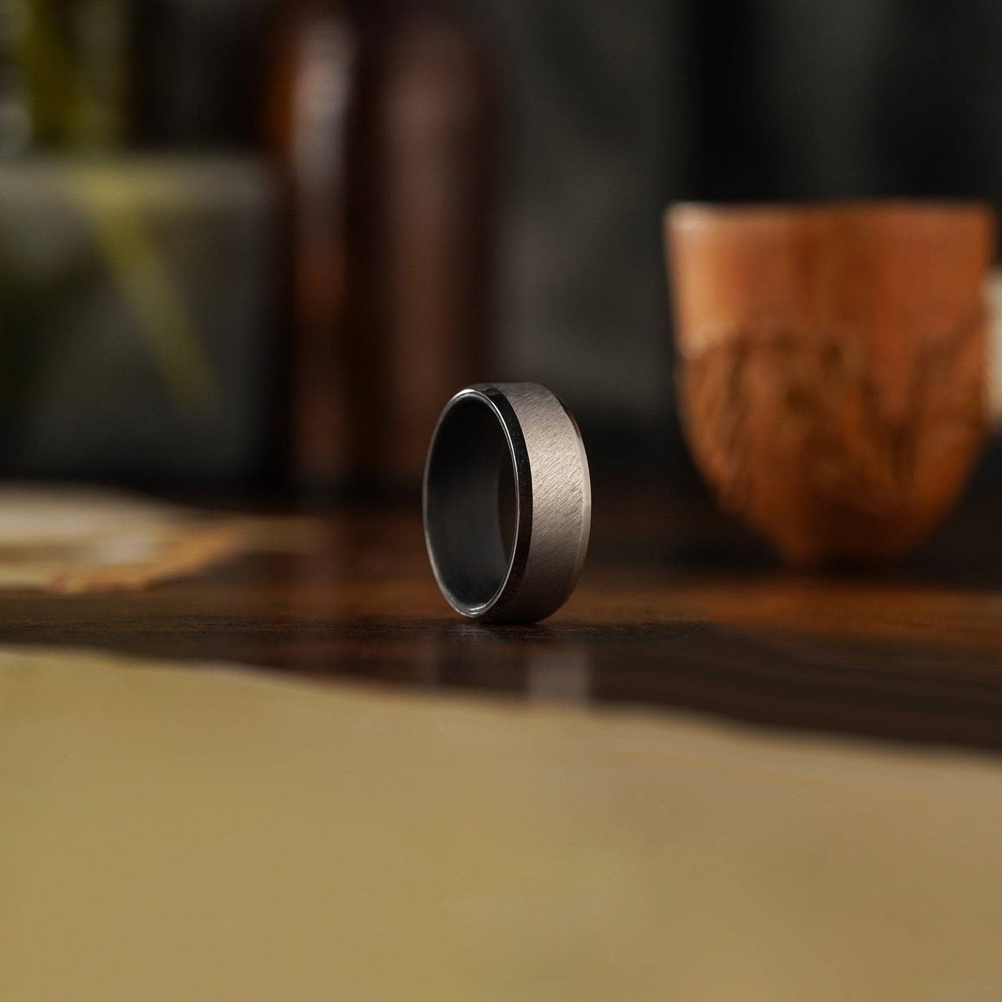 The Gandalf™️ - Men's Ring / Wedding Band - Titanium with Forged Carbon Fiber Sleeve