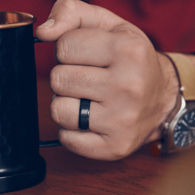 The Genius - Men's Ring / Wedding Band - Charcoal Gray Zirconium