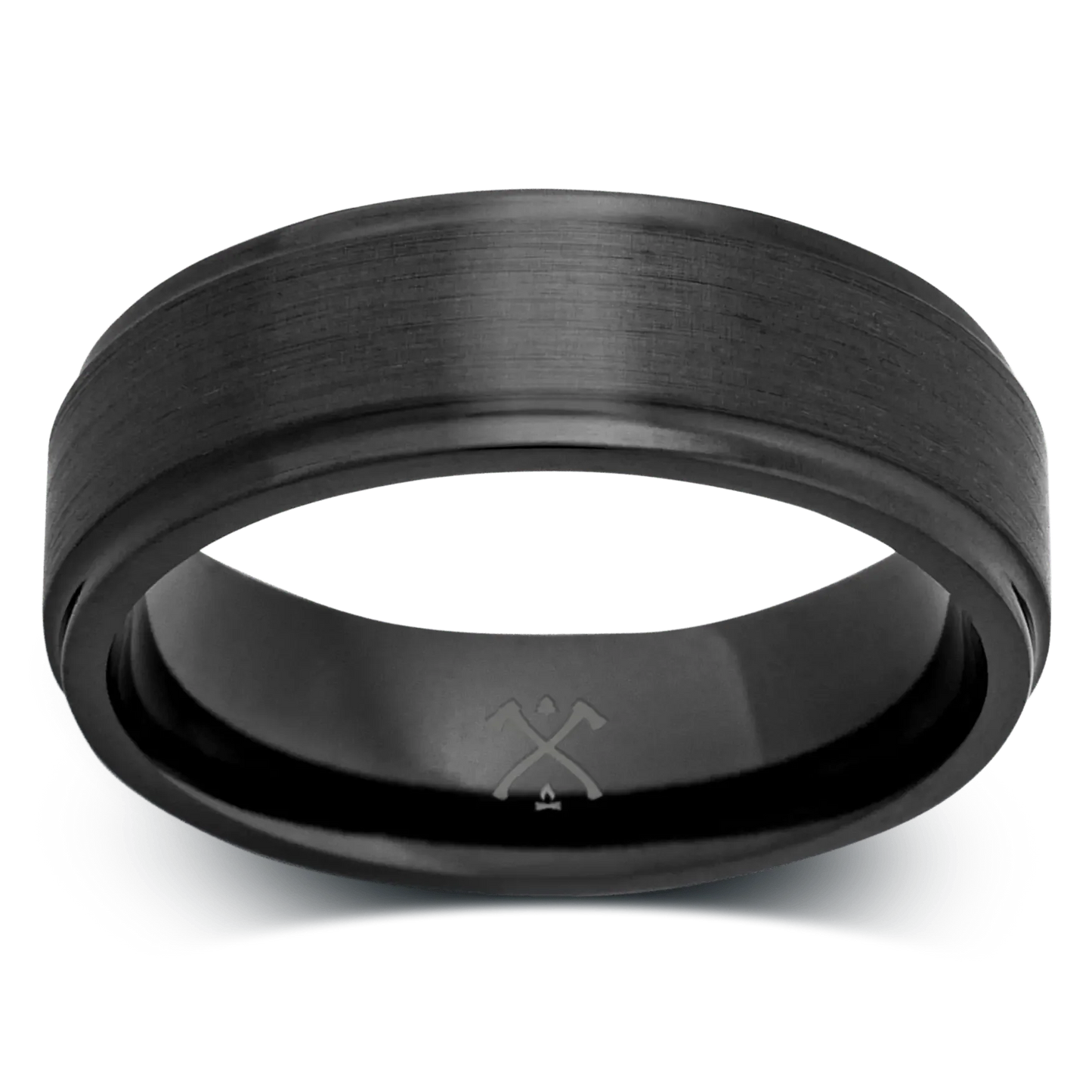 The Genius - Men's Ring / Wedding Band - Charcoal Gray Zirconium