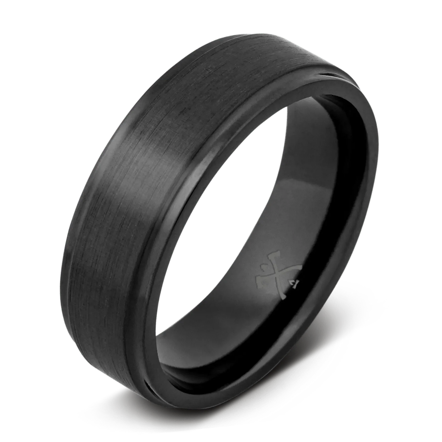 The Genius - Men's Ring / Wedding Band - Charcoal Gray Zirconium