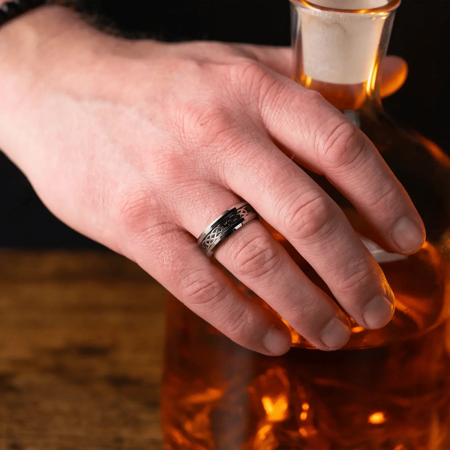 The Infinite - Men's Ring / Wedding Band - Tungsten with Infinity Design