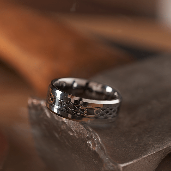 The Infinite - Men's Ring / Wedding Band - Tungsten with Infinity Design
