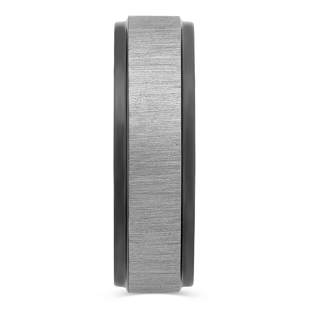 The Storyteller- Men's Ring / Wedding Band - Charcoal Gray Zirconium