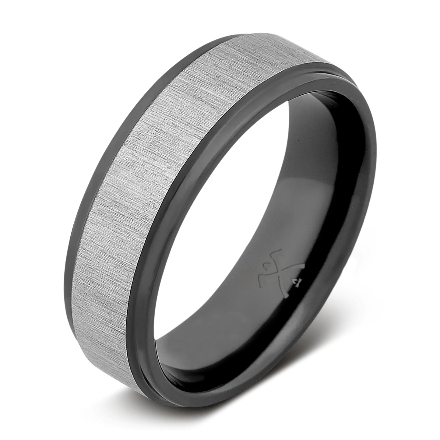 The Storyteller- Men's Ring / Wedding Band - Charcoal Gray Zirconium