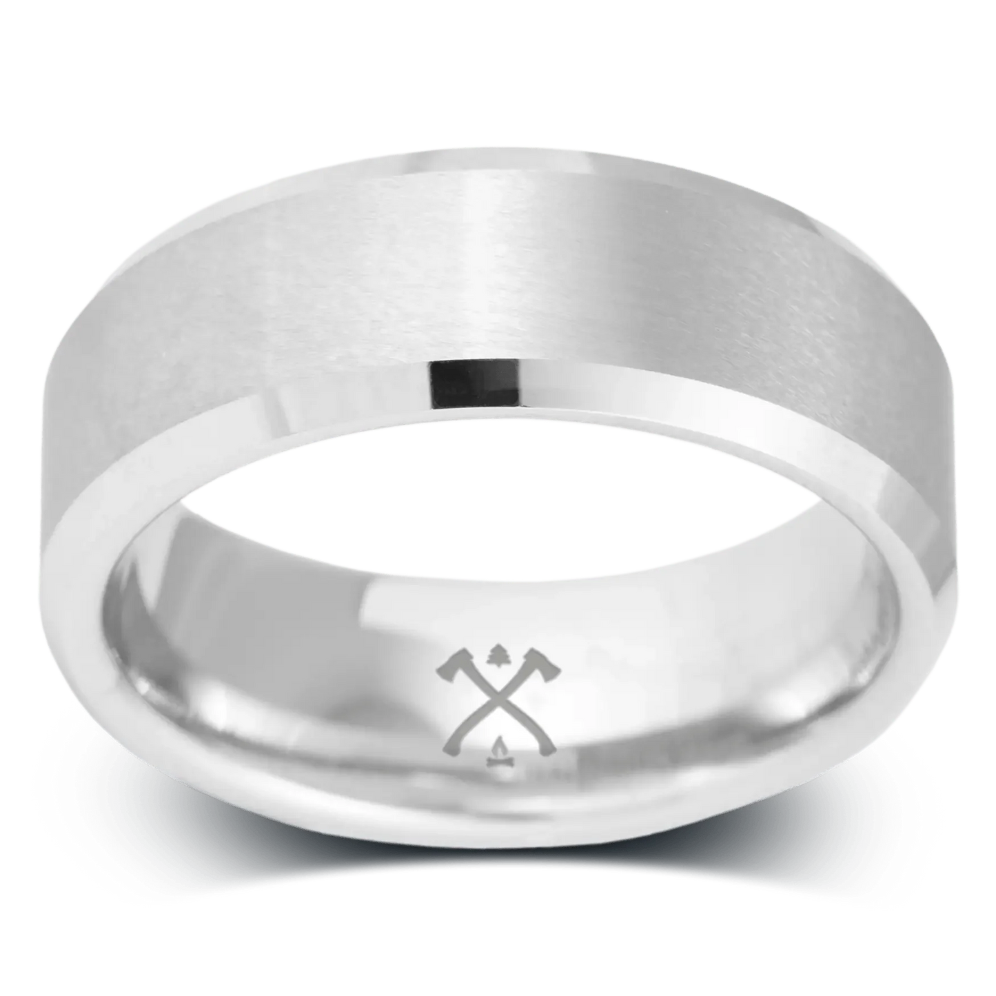 The Visionary - Men's Ring / Wedding Band - Platinum Plated Tungsten