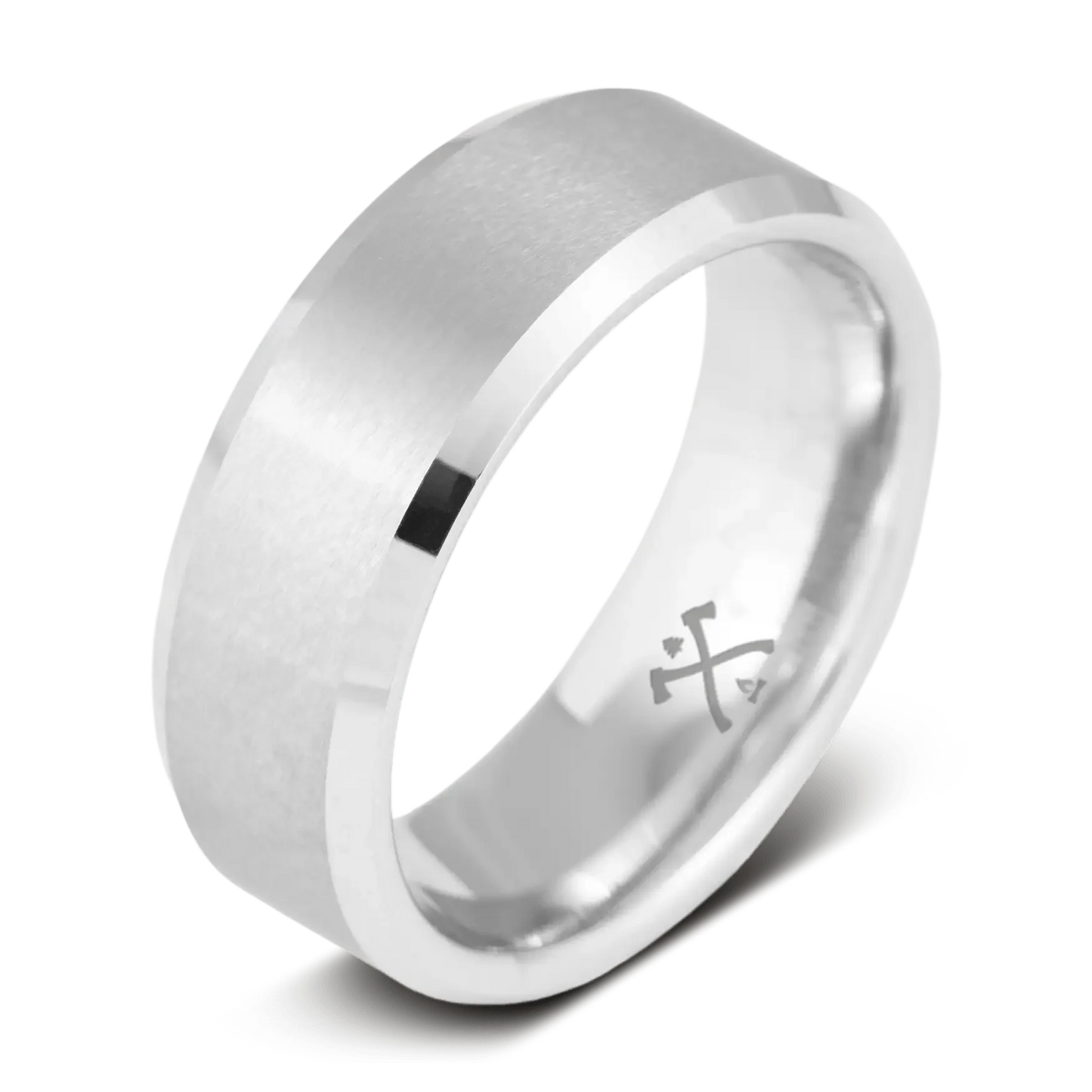 The Visionary - Men's Ring / Wedding Band - Platinum Plated Tungsten