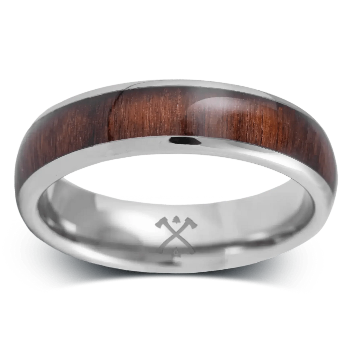The Writer - Men's Ring / Wedding Band - Tungsten and Koa Wood