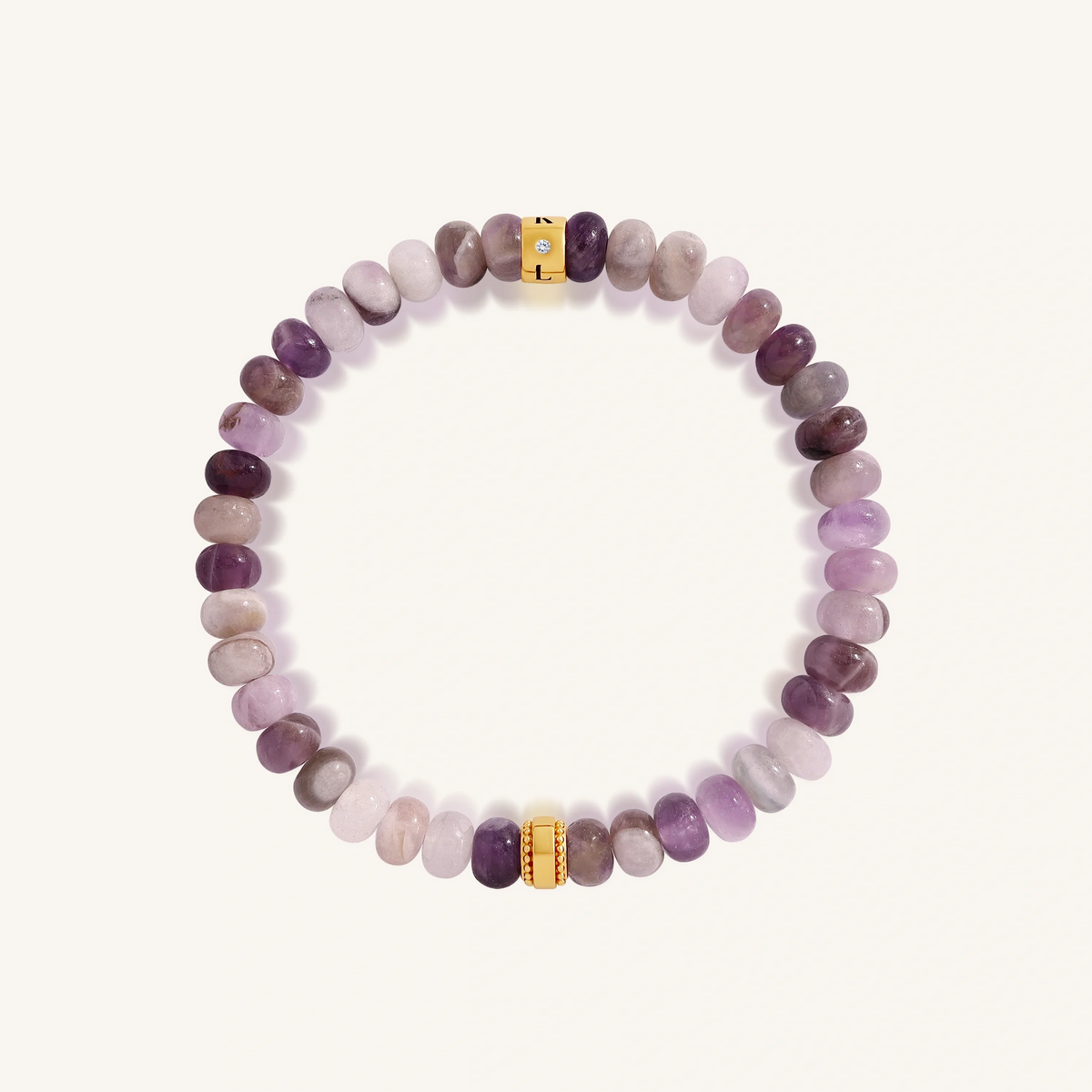 Calm Spirit Amethyst & CZ Gold Bracelet