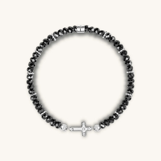 Grounded In Faith - Hematite Cross Bracelet