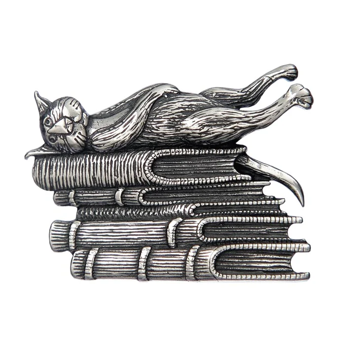 Book Cat Pin - Edward Gorey – Mobius Jewelry & Gifts