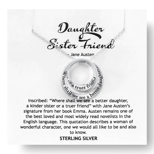 Daughter, Sister, Friend (Jane Austen) -  Double Mobius Necklace