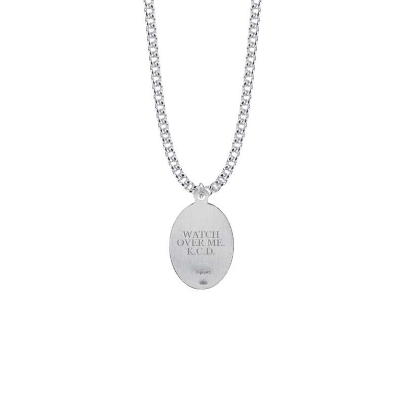 Saint Christopher Sterling Silver Oval Saints Medal - Patron Saint of Travelers, Soldiers and Sailors (Custom engraving available)