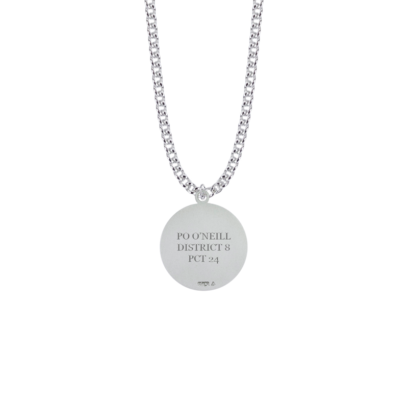 Saint Michael the Archangel - Sterling Silver Circular Saints Medal Necklace - Defender of the Faith / Patron Saint of Police and Military (Custom engraving available)