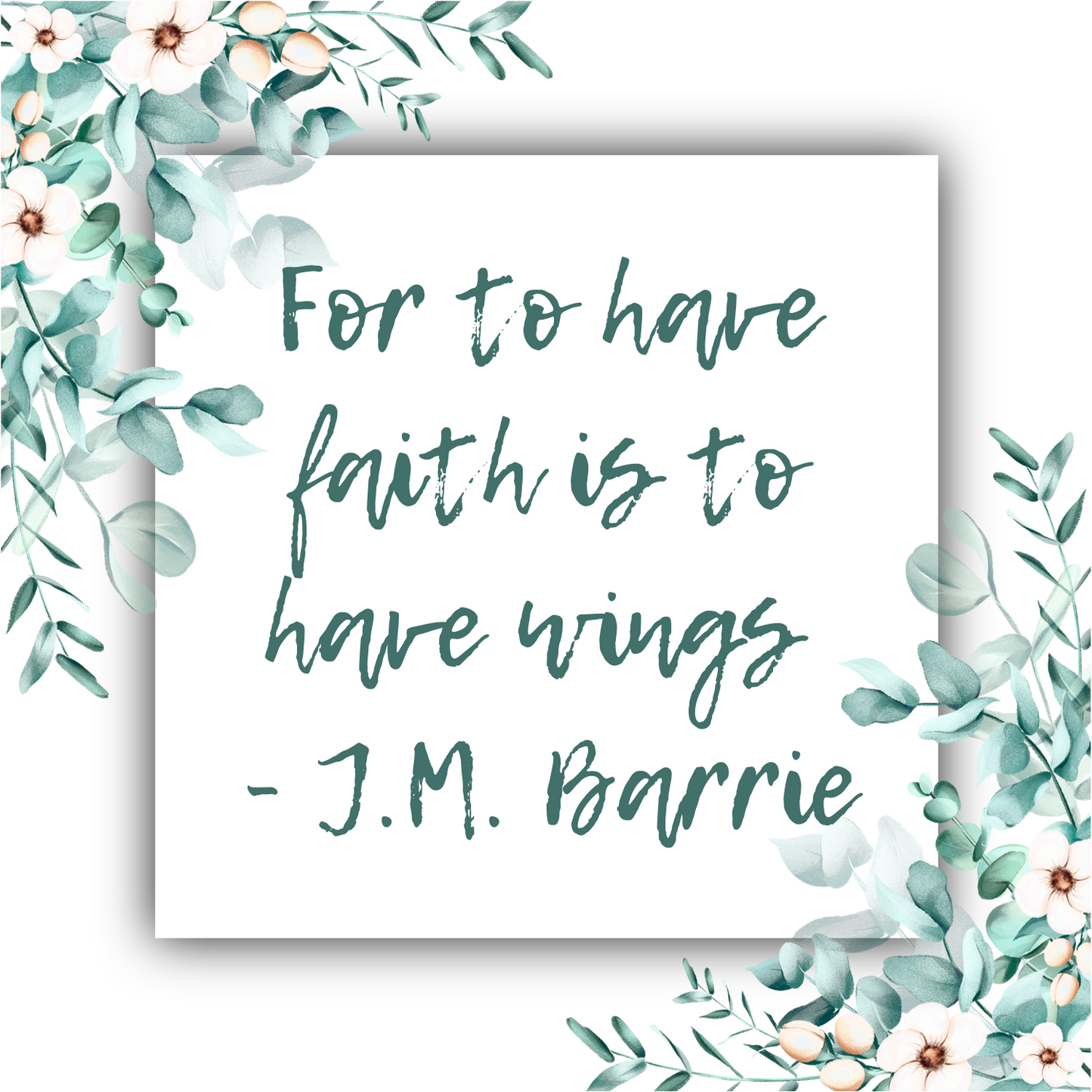 For to Have Faith Is To Have Wings (JM Barrie) - Mobius Necklace