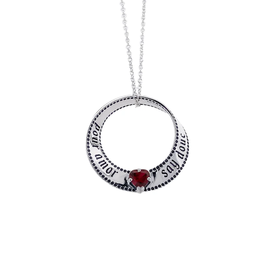 Pour Amor Say Douc (For Love So Sweet) - Mobius Necklace with Red Gemstone - NEW!