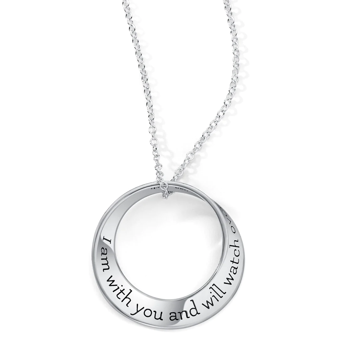 I Am With You and Will Watch Over You Wherever You Go (Genesis 28:15) - Mobius Necklace