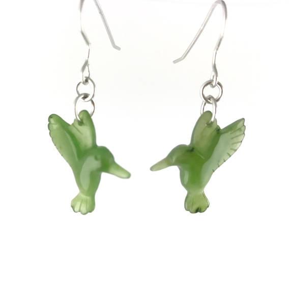 Canadian Jade Hummingbird Earrings