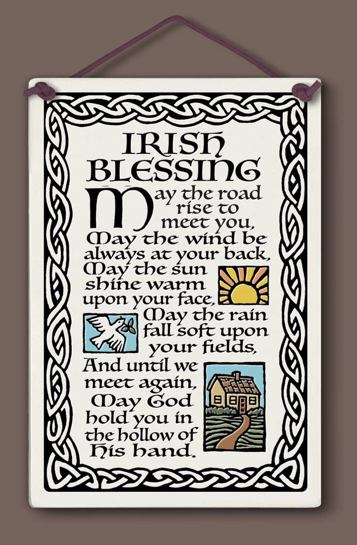 Irish Blessing - May the road rise to meet you - Ceramic Wall Art