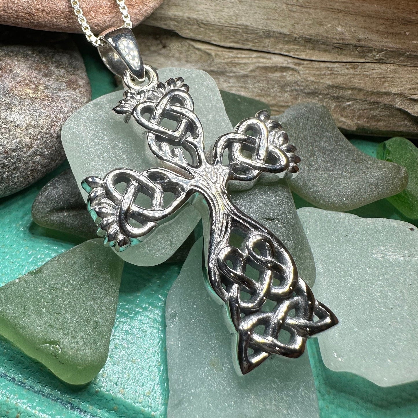 Eternal Tree of Life Celtic Cross Necklace