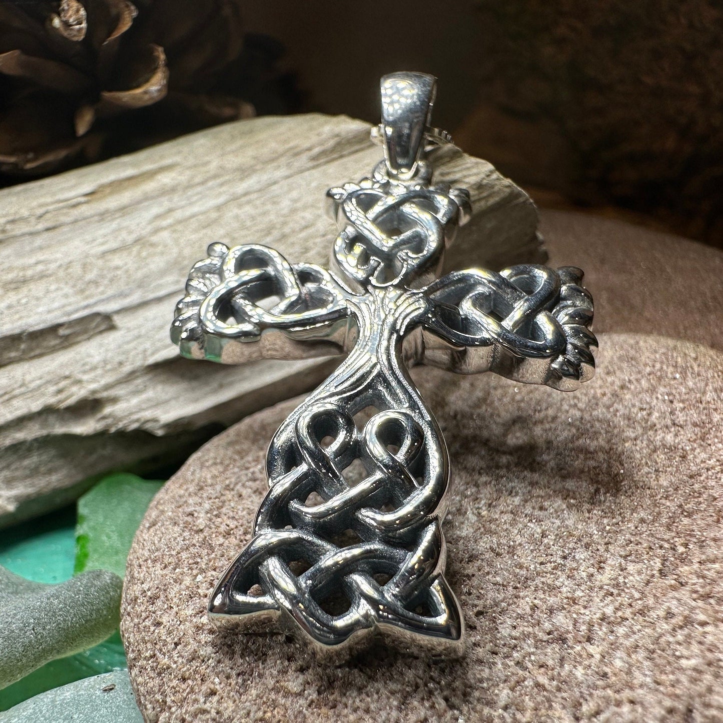 Eternal Tree of Life Celtic Cross Necklace