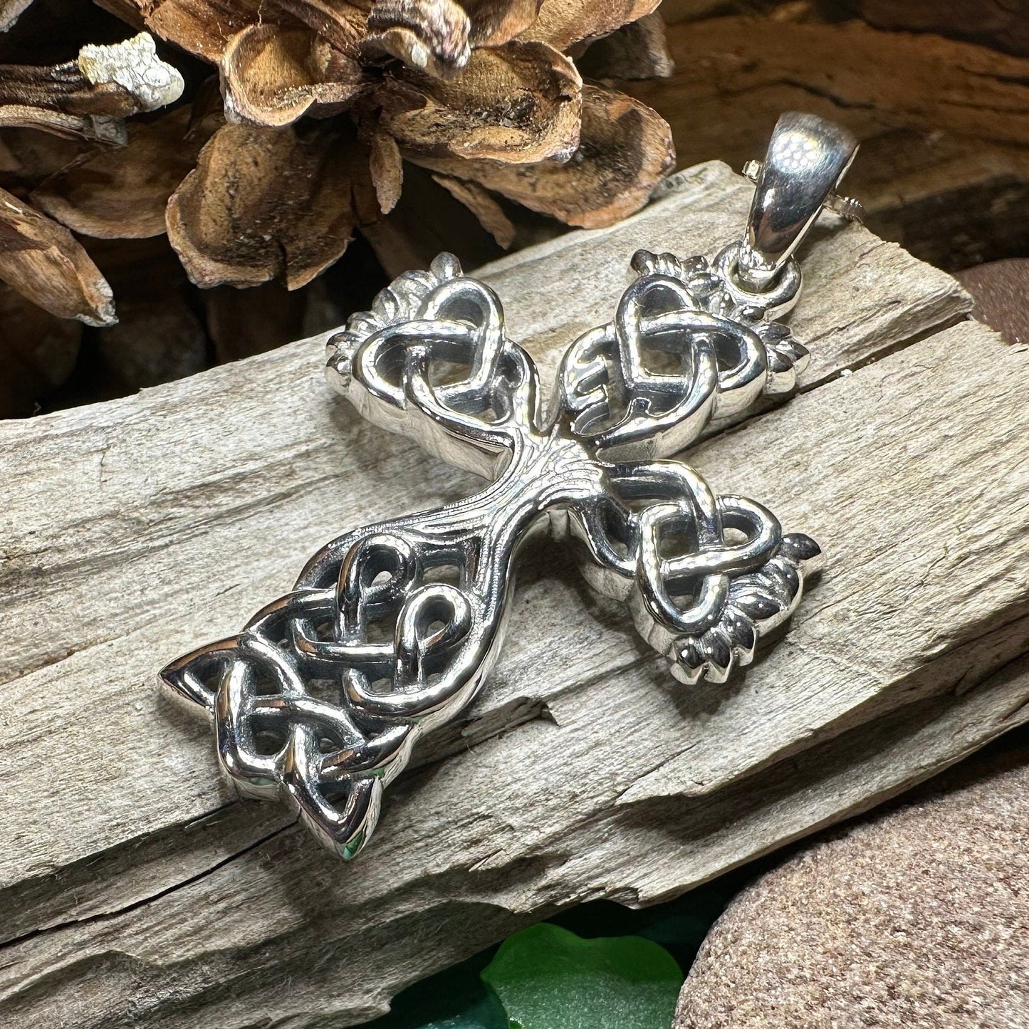 Eternal Tree of Life Celtic Cross Necklace