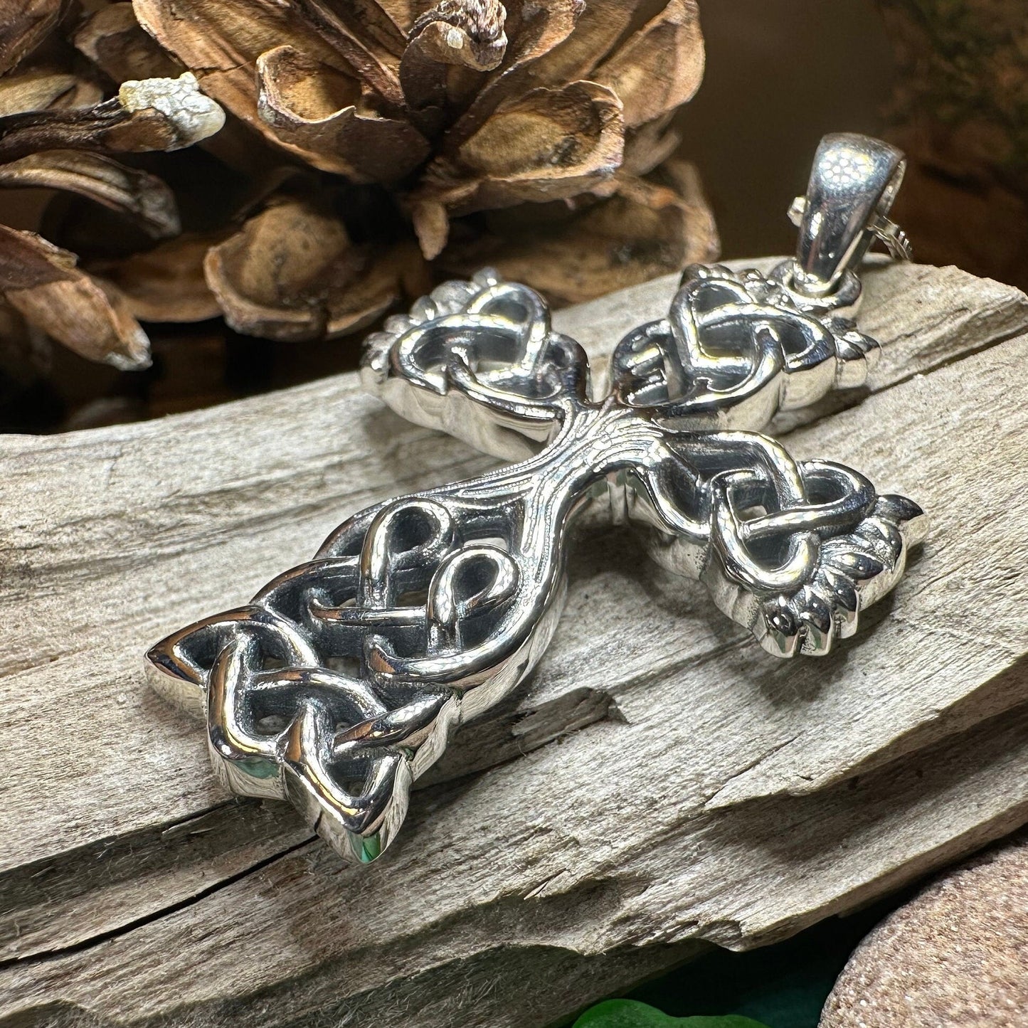 Eternal Tree of Life Celtic Cross Necklace