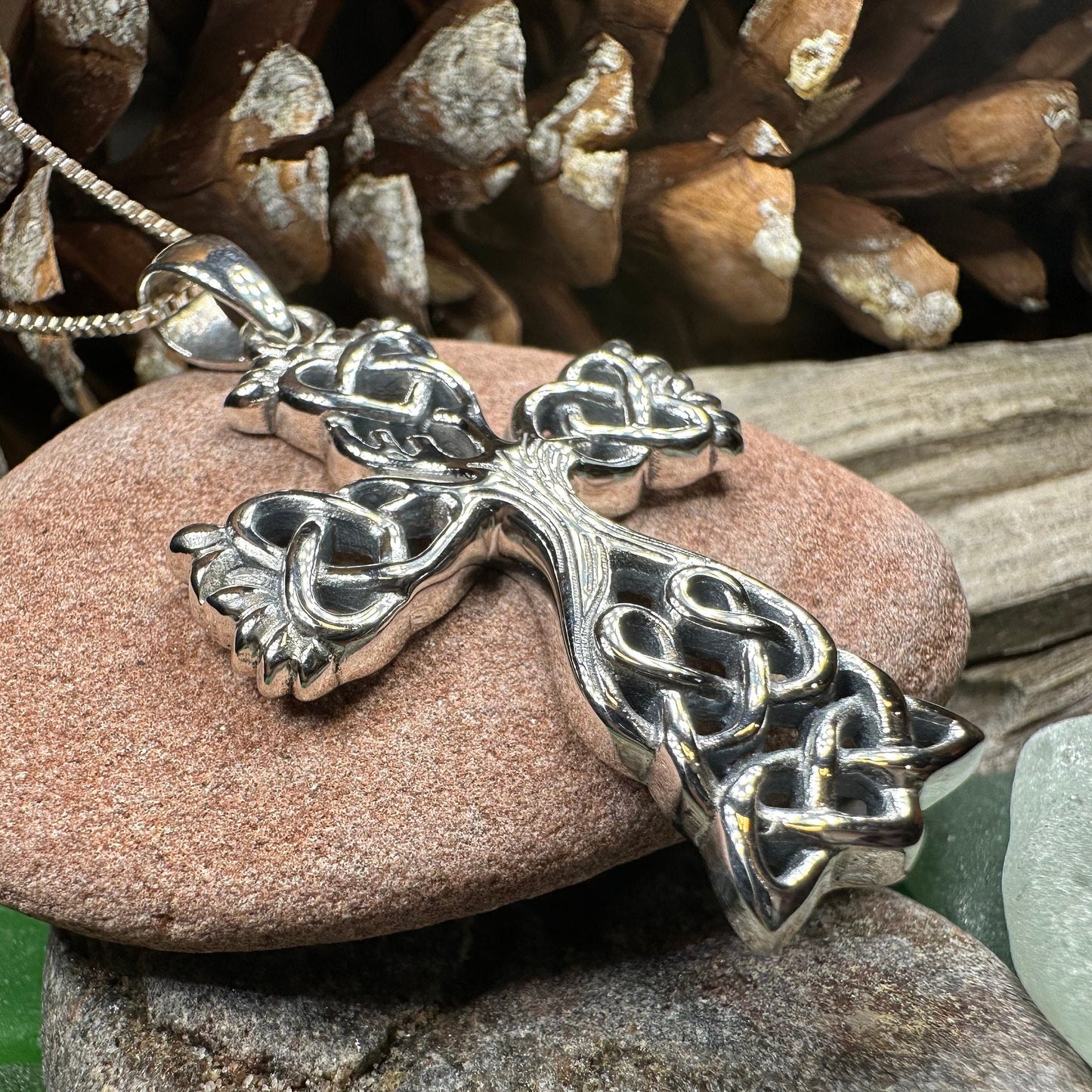 Eternal Tree of Life Celtic Cross Necklace