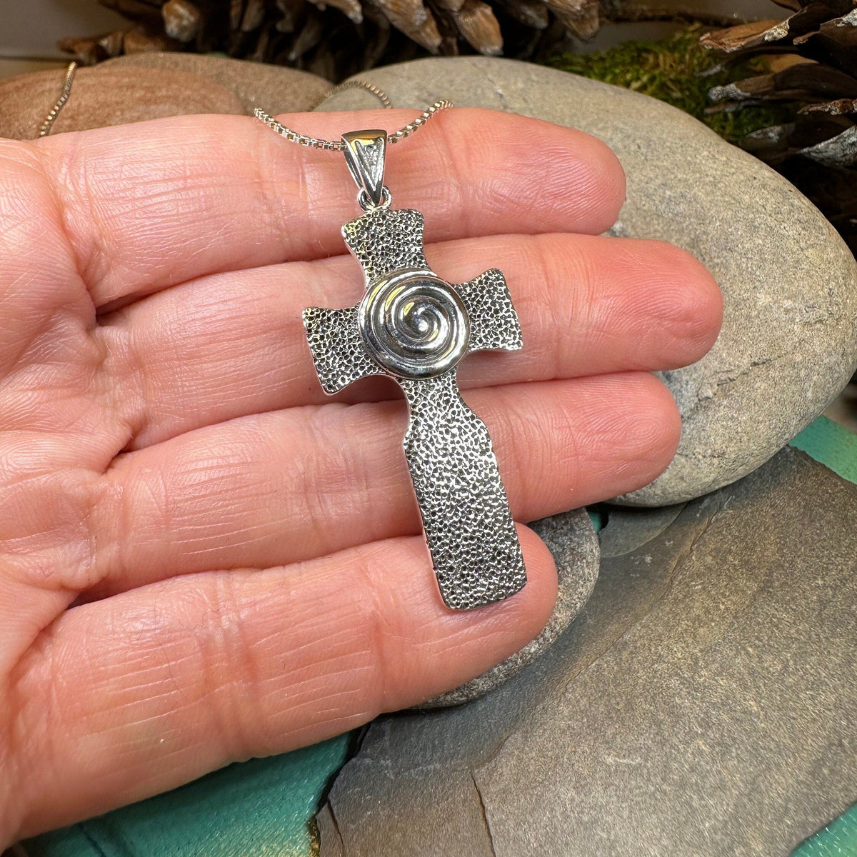 Newgrange Celtic Cross Necklace