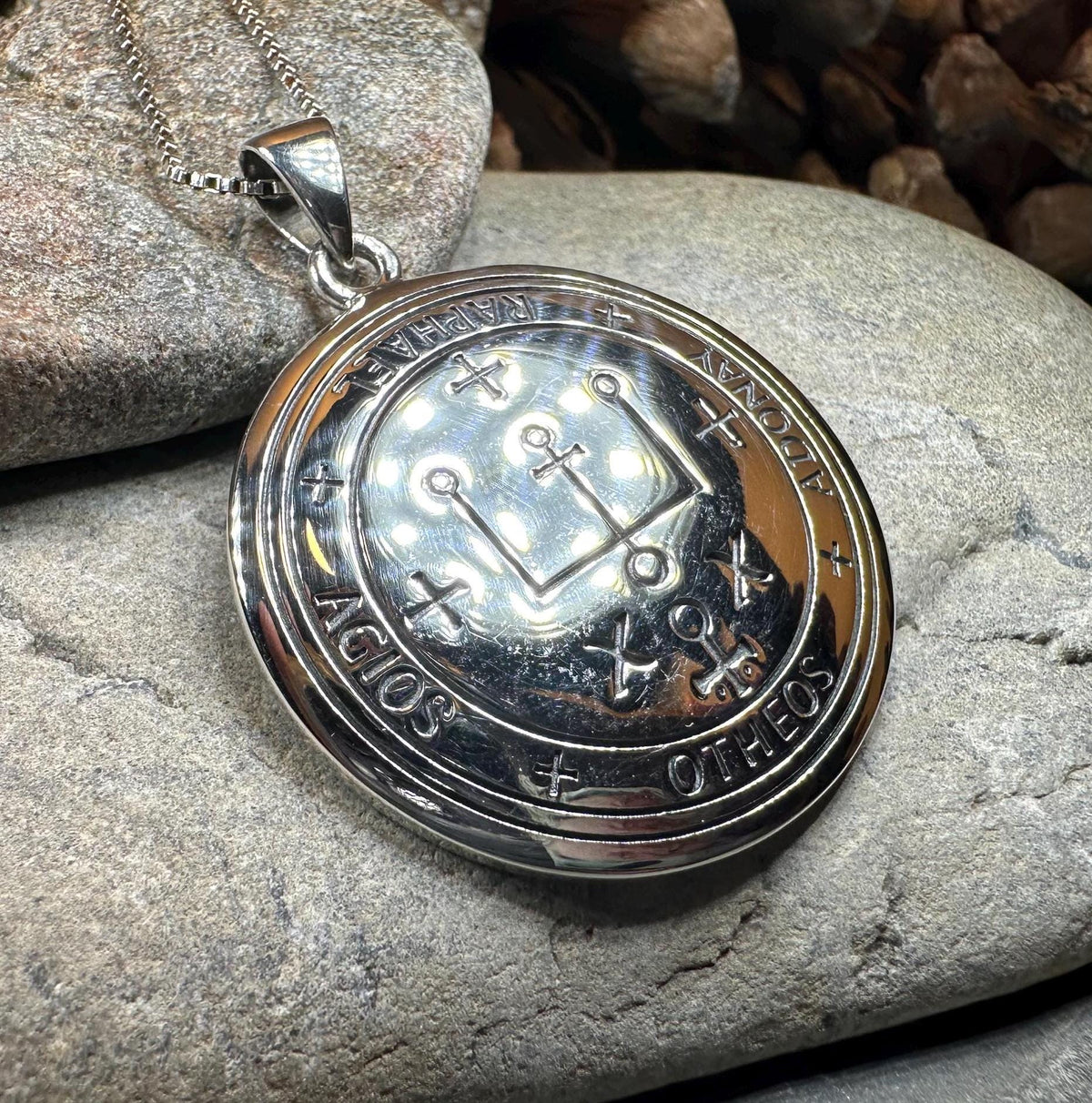 Archangel Raphael Sigil Pendant in Sterling Silver