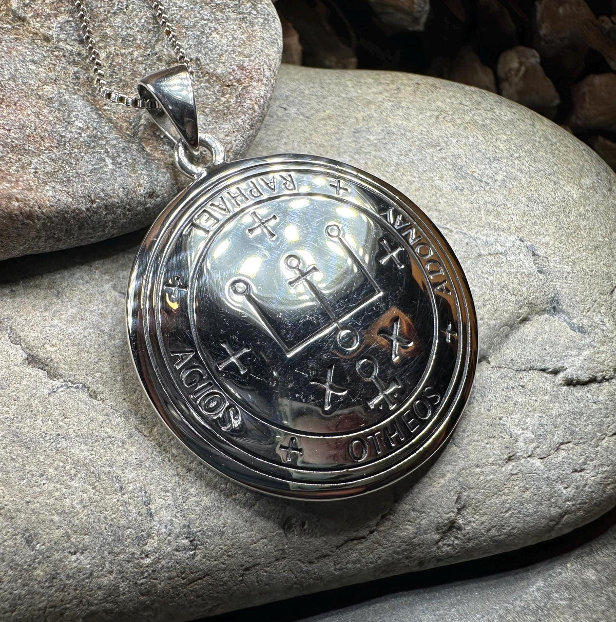 Archangel Raphael Sigil Pendant in Sterling Silver