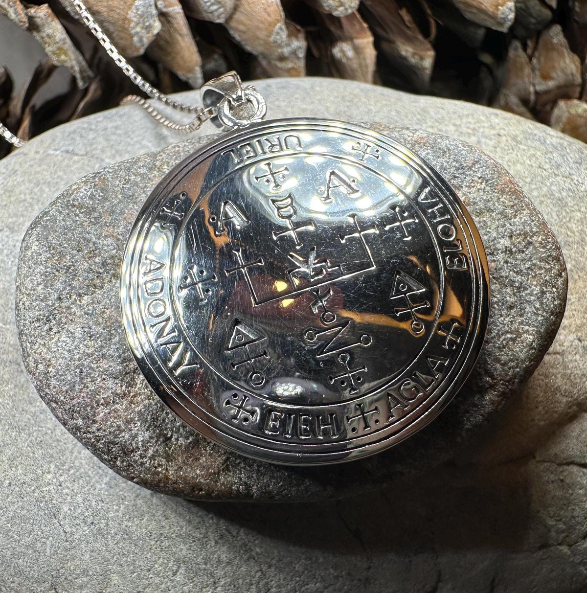 Large Archangel Uriel Sigil Pendant in Sterling Silver